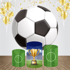 Aperturee - Football Sport Trophy Round Birthday Backdrop Kit