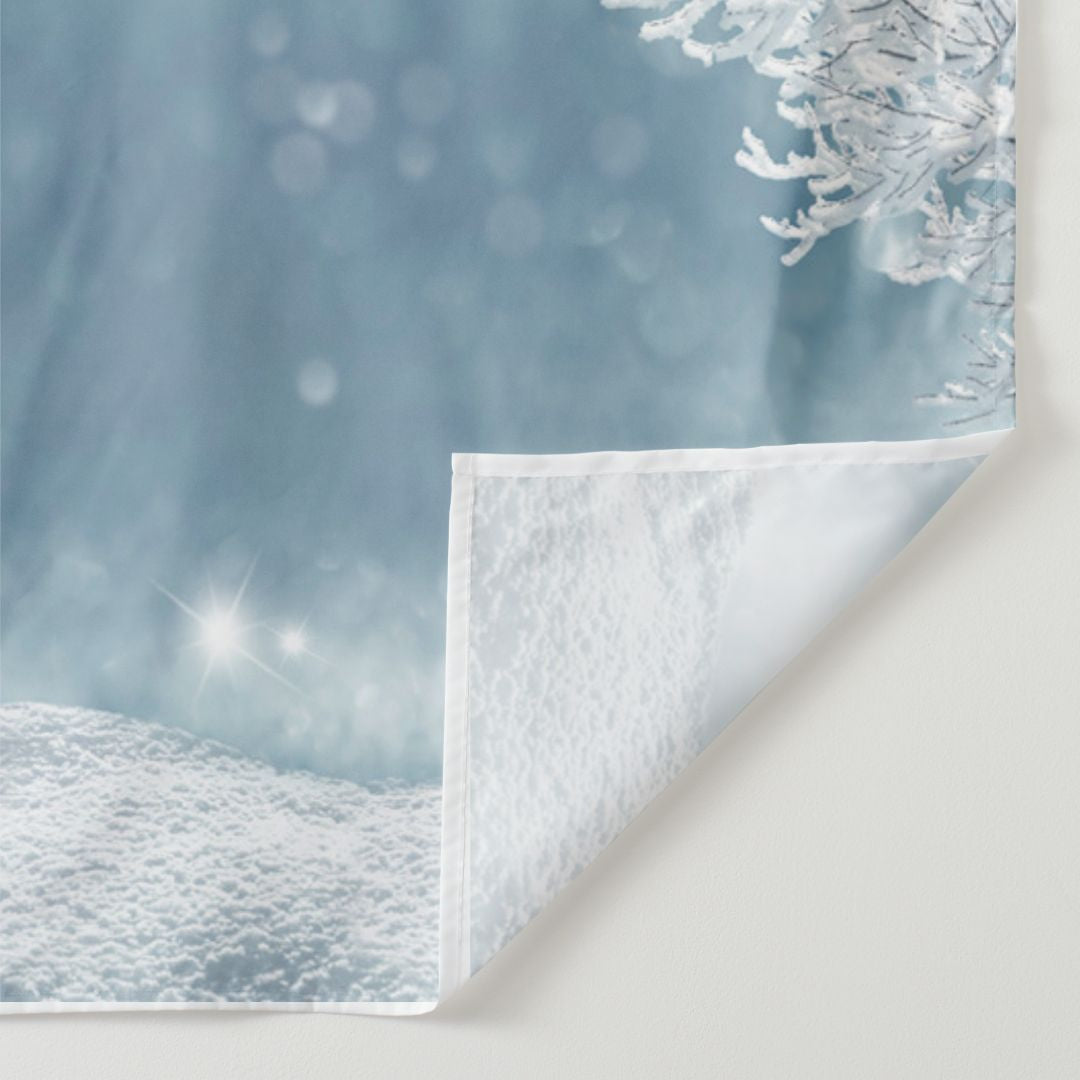 Aperturee - Frozen Ice Trees Bokeh Snowy Winter Scene Backdrop