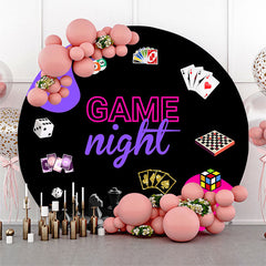 Aperturee - Game Night Cards Uno Round Happy Birthday Backdrop