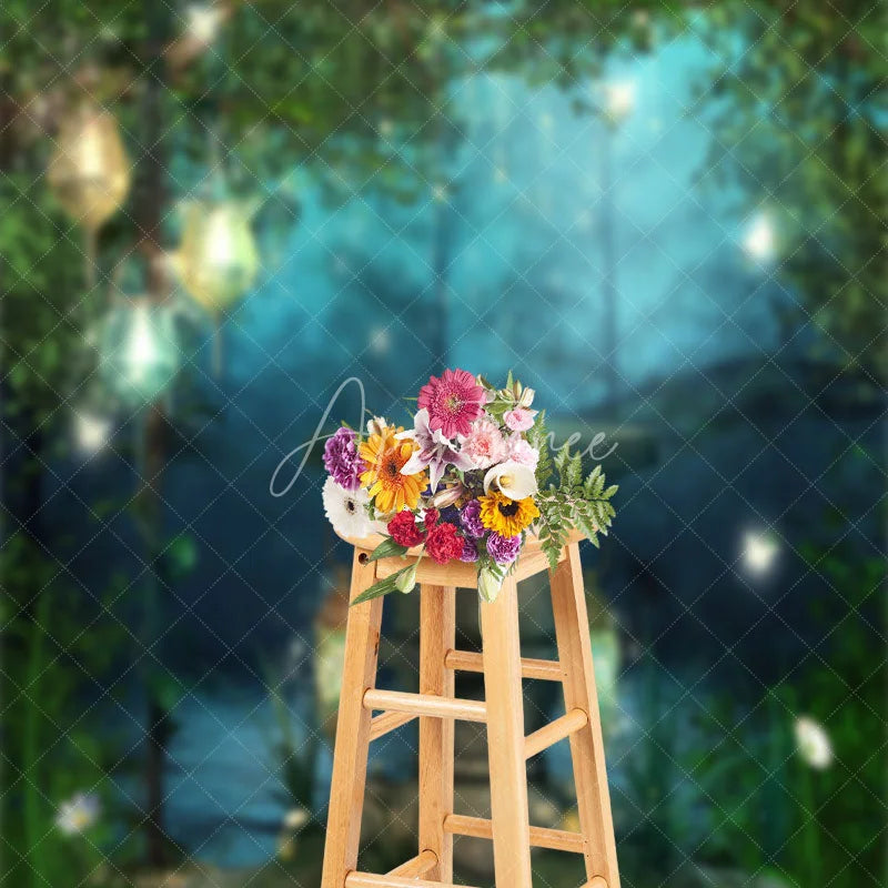 Aperturee - Garden Lake Butterfly Spring Photography Backdrop