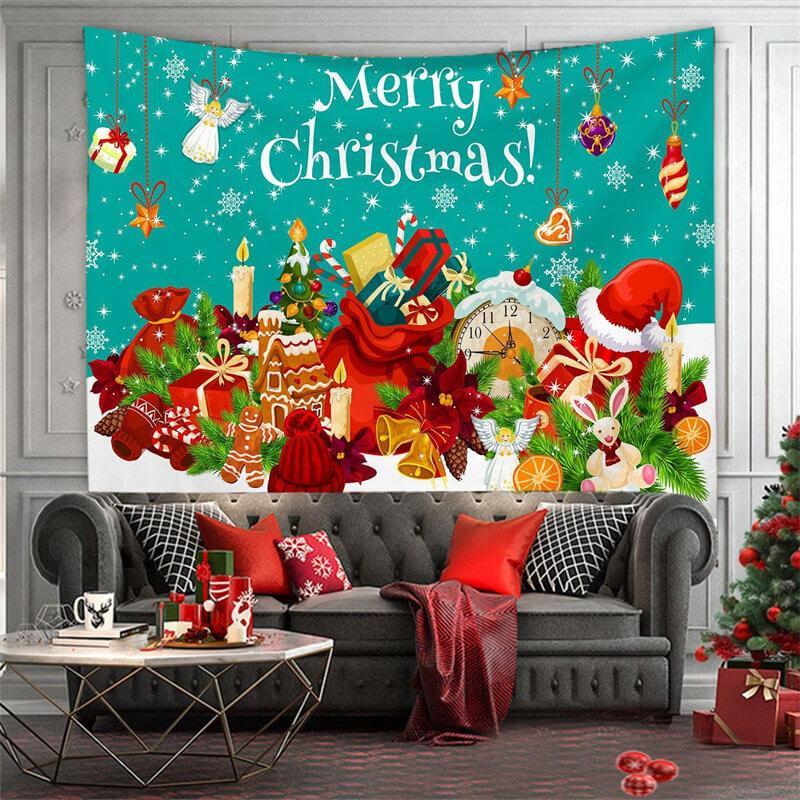 Aperturee - Gift Merry Christmas Theme Room Decoration Wall Tapestry