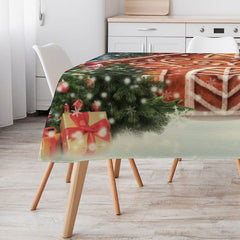Aperturee - Gingerbread House Xmas Tree Christmas Tablecloth