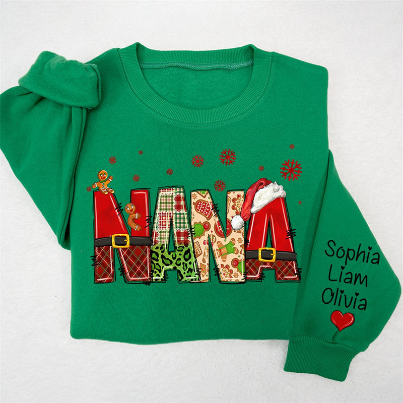 Aperturee - Gingerbread Santa Nana Custom Christmas Sweatshirt