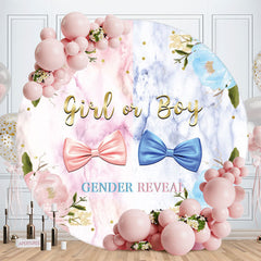 Aperturee - Girl Or Boy Gender Reveal Round Baby Shower Backdrop