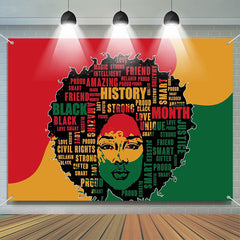 Aperturee Girl Silhouette Letters Black History Month Backdrop