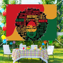 Aperturee Girl Silhouette Letters Black History Month Backdrop