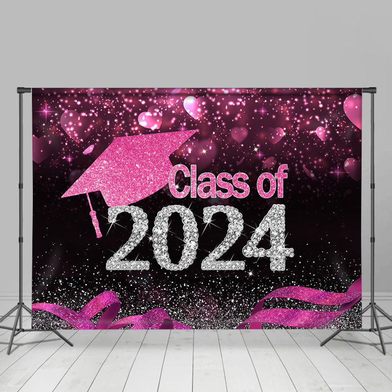 Aperturee - Glitter Black Pink Grad 2024 Backdrop For Photo