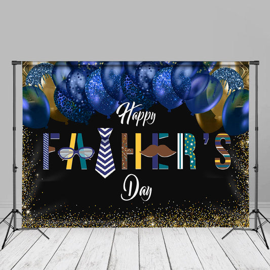 Aperturee - Glitter Blue Balloon Tie Fathers Day Photo Backdrop