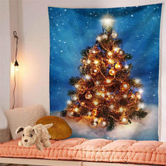 Aperturee - Glitter Christmas Galaxy Holiday Abstract Wall Tapestry