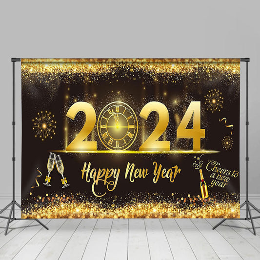 Aperturee - Glitter Golden Sequins Countdown New Year Backdrop