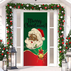Aperturee - Glitter Green Red Santa Claus Christmas Door Cover