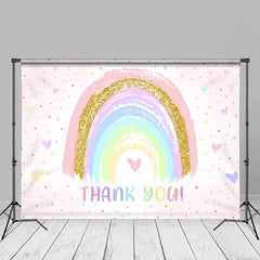 Aperturee - Glitter Rainbow Hearts Thank You Mothers Day Backdrop