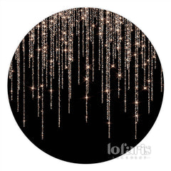 Aperturee Glitter Rose Gold Black Happy Birthday Circle Backdrop