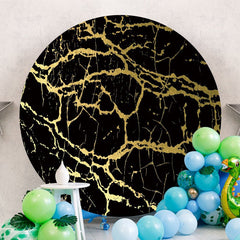 Aperturee - Gold And Black Round Abstract Birthday Backdrop