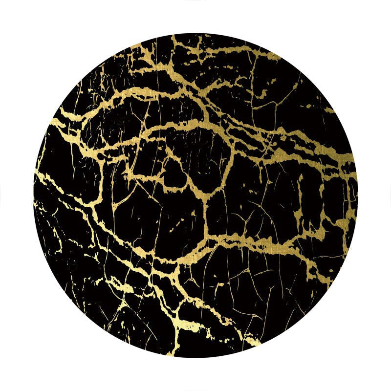 Aperturee - Gold And Black Round Abstract Birthday Backdrop