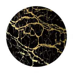 Aperturee - Gold And Black Round Abstract Birthday Backdrop