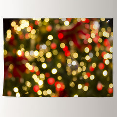 Aperturee - Gold Red Light Bokeh Spot Green Christmas Backdrop