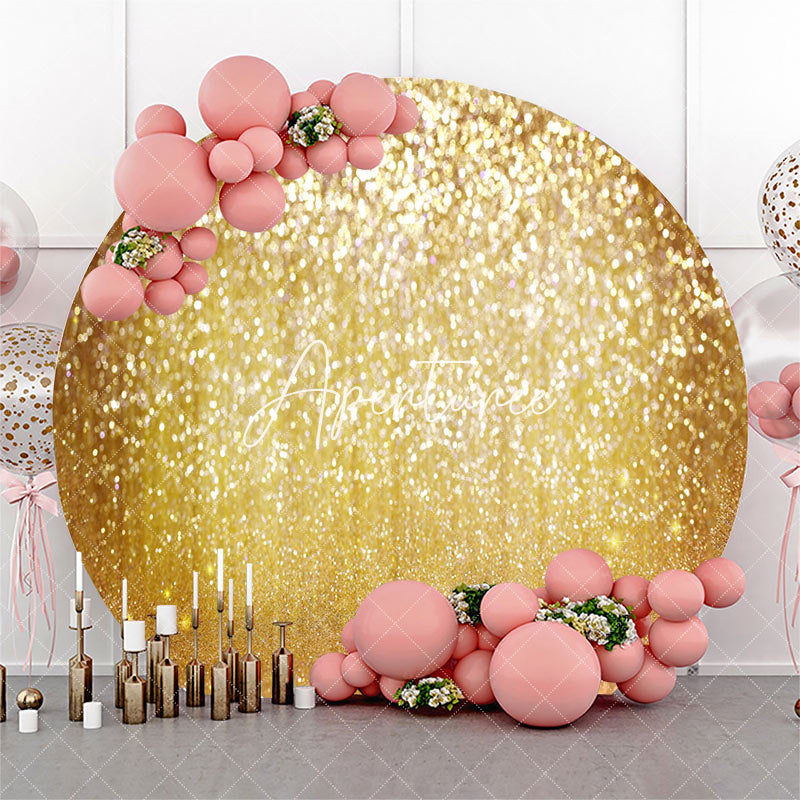 Aperturee - Gold Sliver Glitter Round Backdrop For Dance Party