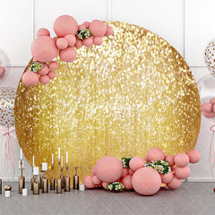Aperturee - Gold Sliver Glitter Round Backdrop For Dance Party