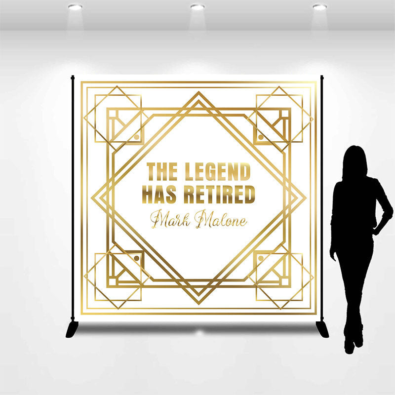 Aperturee - Gold The Legend Has Retired Personalized Backdrop