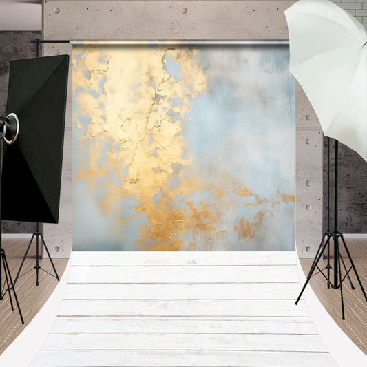 Aperturee - Gold Wall And White Wood Grain Floor Sweep Backdrop