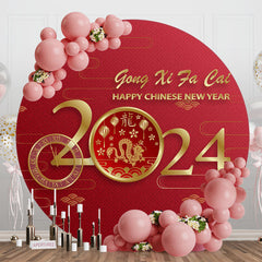 Aperturee - Gong Xi Fa Cai 2024 Round Chinese New Year Backdrop