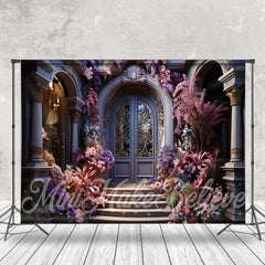 Aperturee - Gorgeous Palace Door Pink Trees Flower Backdrop