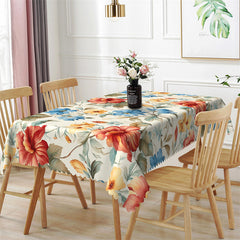 Aperturee - Gorgeous Vintage Colored Flower Rectangle Tablecloth