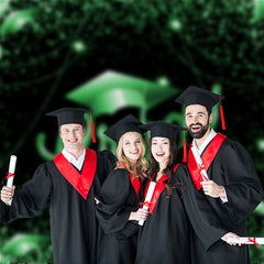 Aperturee - Grad Party Green Glitter Ribbon Black Photos Backdrop