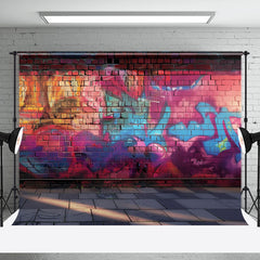 Aperturee - Graffiti Brick Wall Floor Photo Studio Backdrop