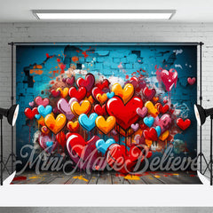 Aperturee - Graffiti Heart Broken Brick Valentines Day Backdrop