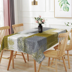 Aperturee - Grass Green Grey Distressed Rectangle Tablecloth