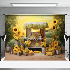 Aperturee - Grassland Trees Sunflowers Lemon Potography Backdrop