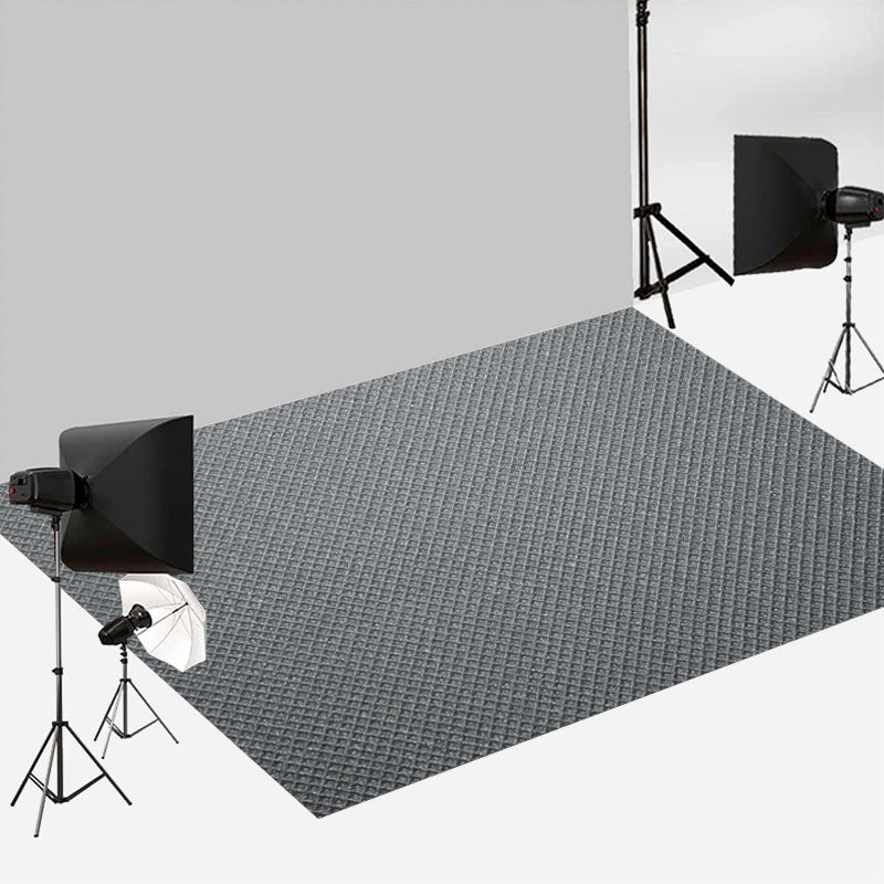Aperturee - Gray Rhomboid Plaid Photo Studio Rubber Floor Mat