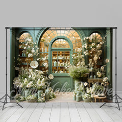 Aperturee - Green Arched Door And Window Flower Spring Backdrop
