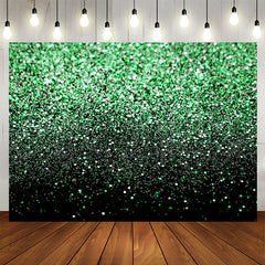 Aperturee - Green Bokeh Glitter Black Birthday Party Backdrops