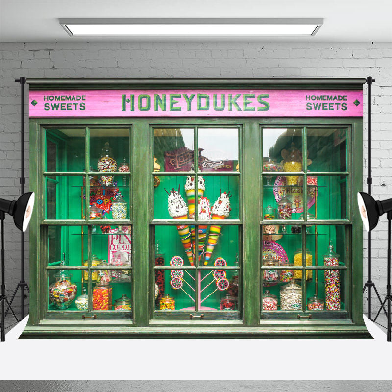 Aperturee - Green Candy Land Shop Honeydukes Birthday Backdrop