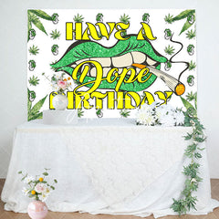 Aperturee - Green Cannabis Lip Have A Dope Birthday Backdrop