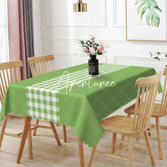 Aperturee - Green Checkered Rectangle Tablecloth For Picnic