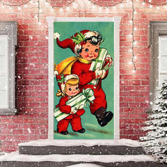 Aperturee - Green Cute Children Gift Merry Christmas Door Cover
