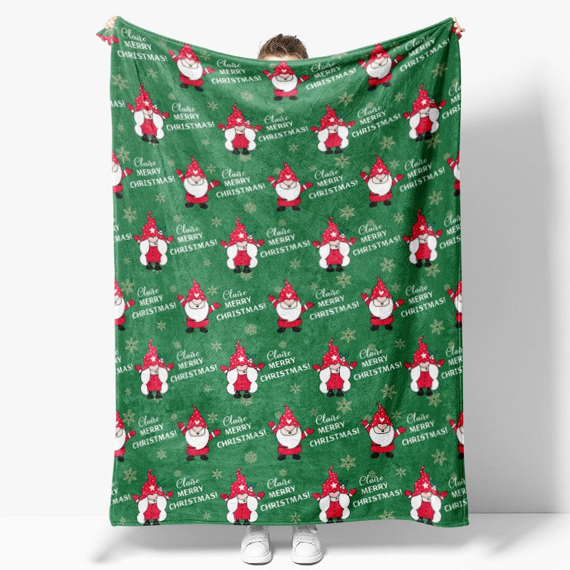 Aperturee - Green Dwarfs Repeat Custom Name Christmas Blanket