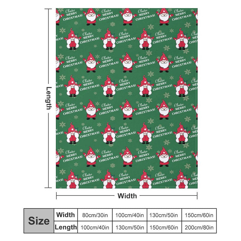 Aperturee - Green Dwarfs Repeat Custom Name Christmas Blanket