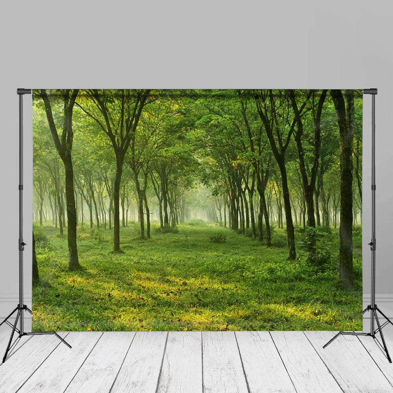 Aperturee - Green Forest And Grass Spring Photography Backdrop