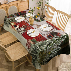Aperturee - Green Forest Glitter Light Christmas Tablecloth