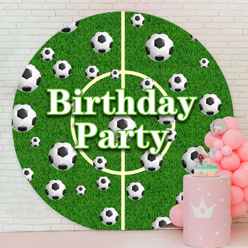 Aperturee - Green Glass And Soccer Round Birthday Backdrop