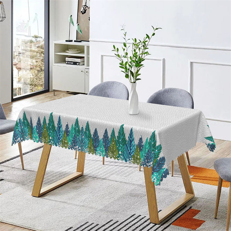 Aperturee - Green Pine Trees Christmas Party Pattern Tablecloth