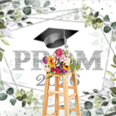 Aperturee - Green Plant Silver Dots Prom 2026 Dance Backdrop