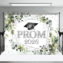 Aperturee - Green Plant Silver Dots Prom 2026 Dance Backdrop