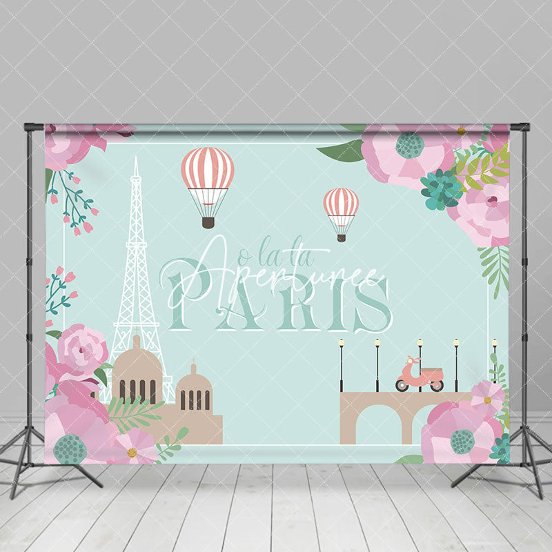 Aperturee - Green Spring O La La Paris Eiffel Tower Backdrop