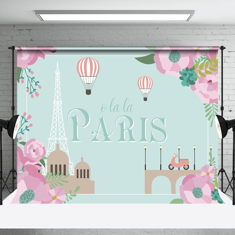 Aperturee - Green Spring O La La Paris Eiffel Tower Backdrop